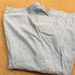 EUC Vineyard Vines Blue Denim Cotton high waisted wide leg trousers.